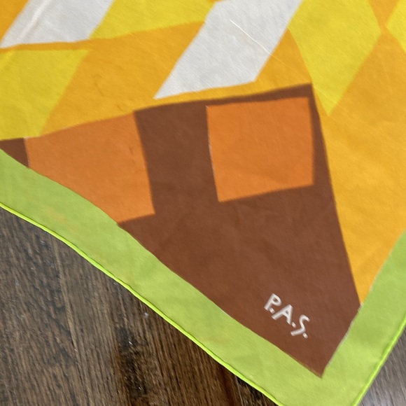 Vintage P.A.S. Mid Century Color Square Scarf - Picture 8 of 10